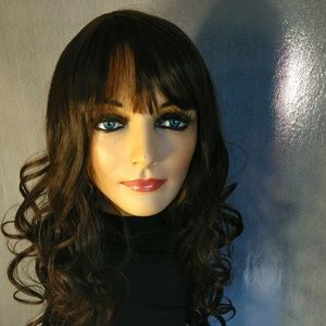 Soft Curl With Bangs Synthetic Wig
